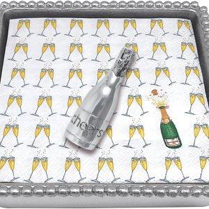 Mariposa Servilletero con cuentas de champán Mariposa Servilletero con cuentas de champán