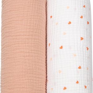 Manta de muselina para bebé, manta neutra para bebé, paquete de 2, color rosa melocotón Manta de muselina para bebé, manta neutra para bebé, paquete de 2, color rosa melocotón