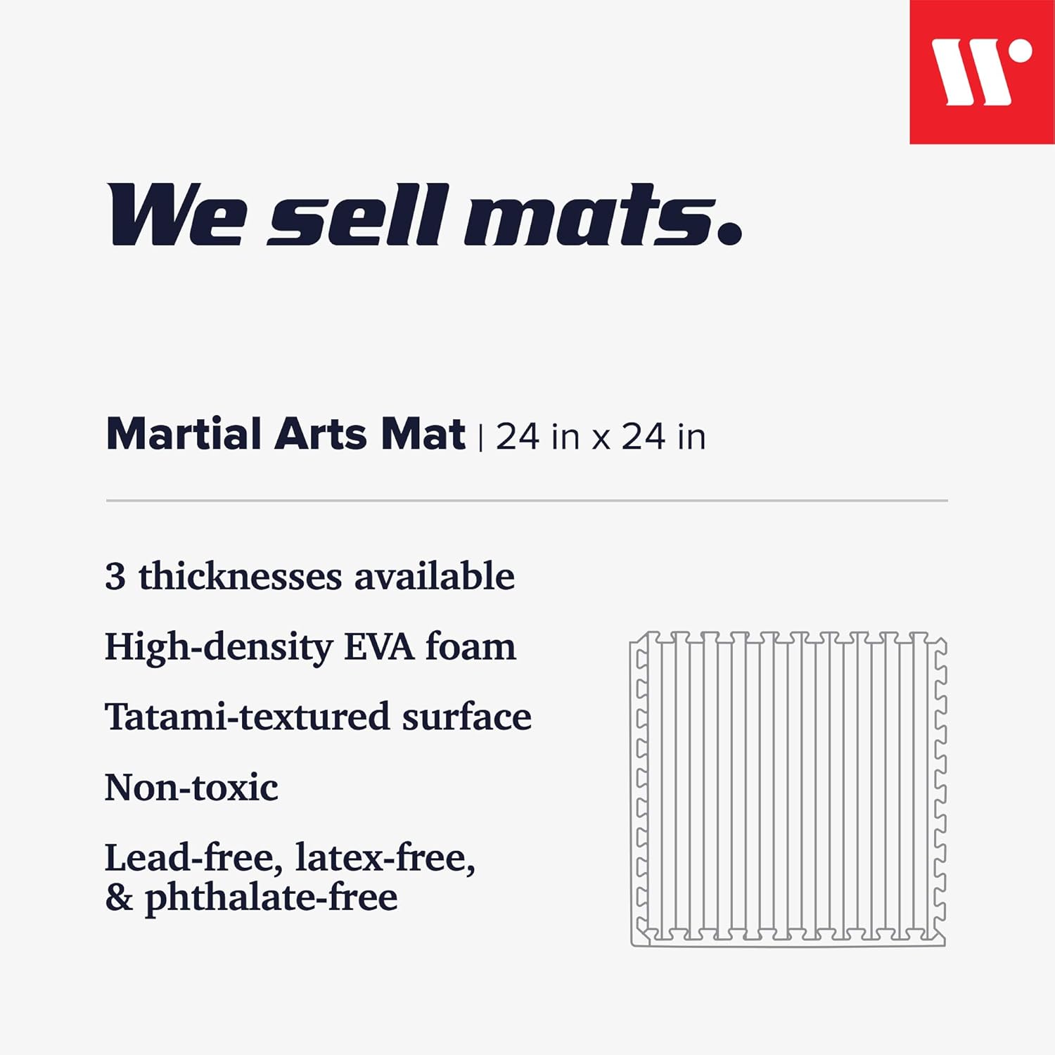 We Sell Mats – Tapete de espuma EVA para artes marciales de 34 pulgadas de grosor, patrón de tatami, azulejos entrelazados para gimnasio en casa,