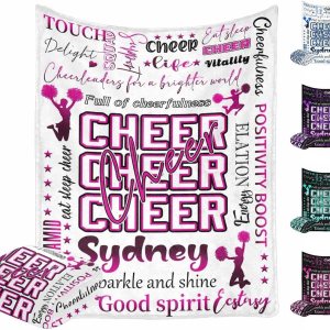 Manta de animadora con texto personalizado para niñas, mujeres, niños, manta de animadora con nombre personalizado para amigos, hija y adolescentes, Manta de animadora con texto personalizado para niñas, mujeres, niños, manta de animadora con nombre personalizado para amigos, hija y adolescentes,