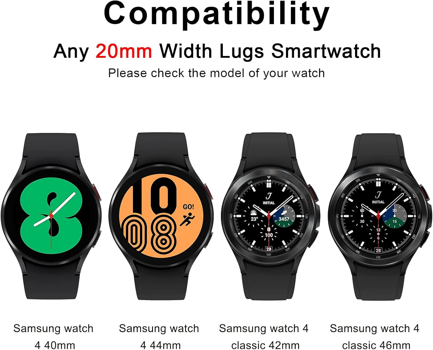 Tobfit Bandas elásticas compatibles con Samsung Galaxy Watch 65 Band 1.575 in 1.732 in  Galaxy Watch 5 Pro 1.772 in  Samsung Galaxy Watch 6 Classic