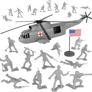 TimMee – Juego de helicópteros de plástico para hombre, 26 piezas, color gris, fabricado en Estados Unidos TimMee – Juego de helicópteros de plástico para hombre, 26 piezas, color gris, fabricado en Estados Unidos