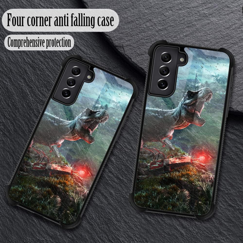 TnXee Funda compatible con Samsung Galaxy S21, Jurassic Dinosaur Galaxy S21 para niños, reforzar las cuatro esquinas, a prueba de golpes,