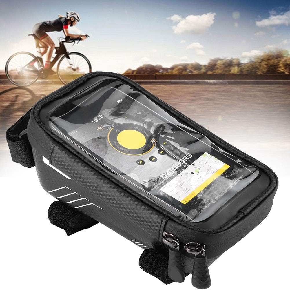 Bolsa de marco frontal para teléfono de bicicleta, resistente al agua, EVA, bolsa para manillar de bicicleta, soporte para teléfono Tpu transparente