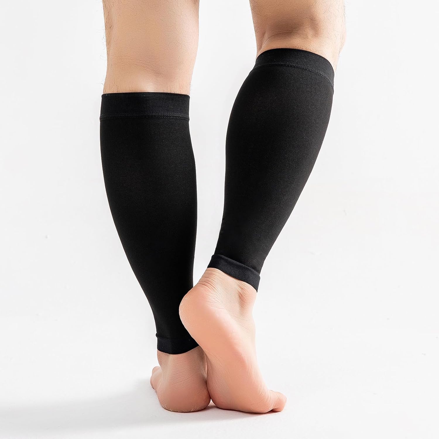 15-20mmHg 1 par de calcetines de compresión para hombres y mujeres con manga ancha de pantorrilla para soporte de piernas, alivio del dolor