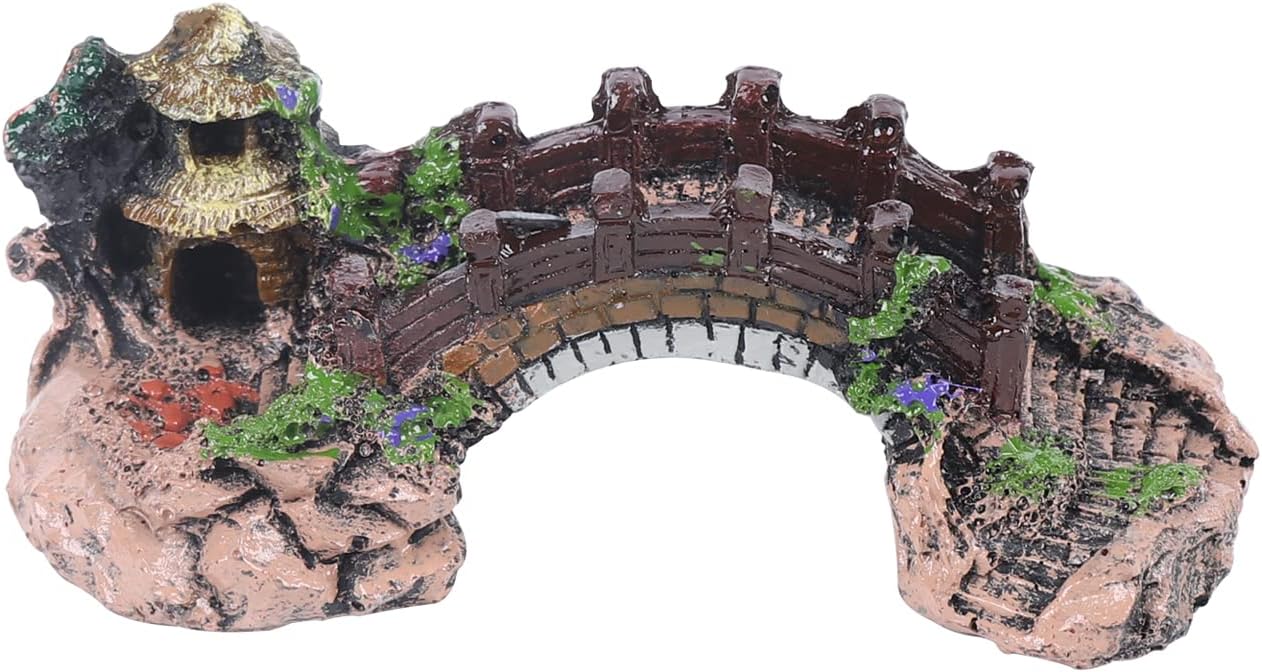 Fetcoi Acuario Puente Paisaje Ornamento Pabellón Árbol Pecera Decoración