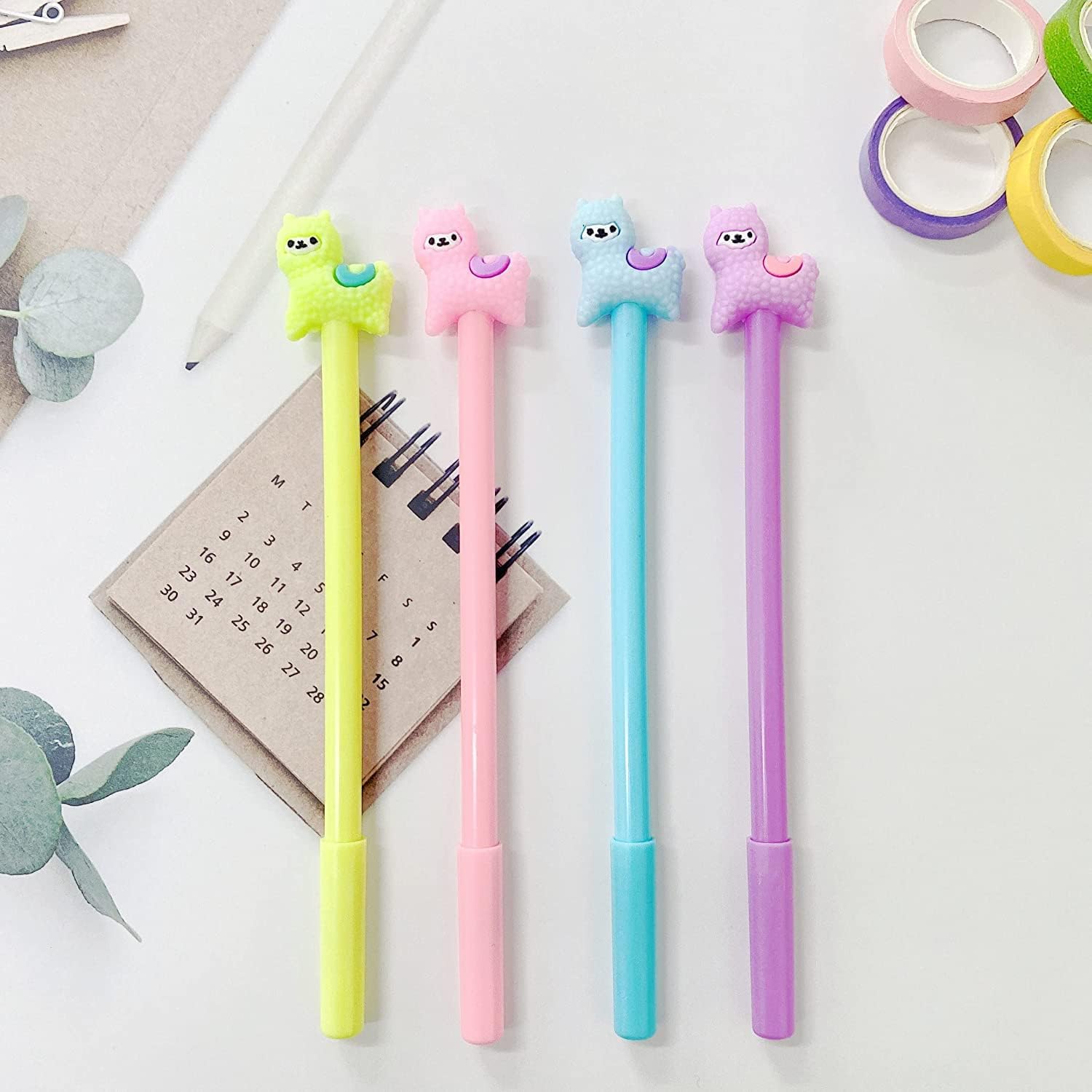 Animal Llama Oveja Alpaca Bolígrafos de Gel Set Moda Lindo Colorido Kawaii Encantador Gel Bolígrafo Oficina Escuela Papelería Bolígrafo (6 unidades)