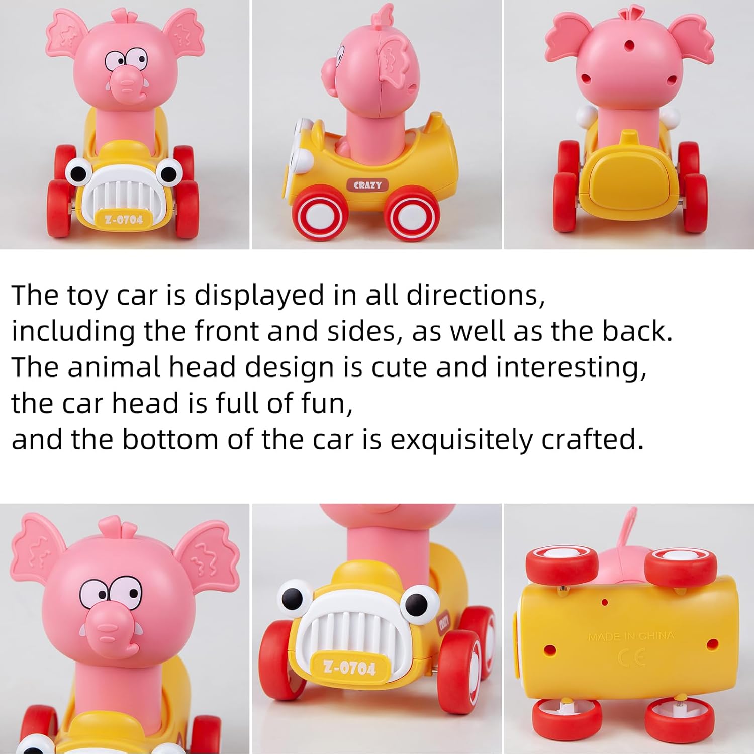 Coches de juguete de animales para niños de 1, 2, 3 años, regalo de cumpleaños para niños pequeños de 1 a 3 años, autos de juguete de tracción hacia