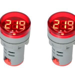 Voltímetro digital de CA 80-500V 110V 220V 380V rojo, verde, amarillo, azul, blanco, pantalla digital, cabeza redonda pequeña (paquete de 2) (rojo) Voltímetro digital de CA 80-500V 110V 220V 380V rojo, verde, amarillo, azul, blanco, pantalla digital, cabeza redonda pequeña (paquete de 2) (rojo)