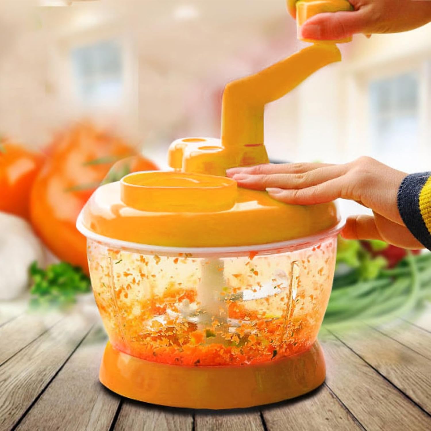 Picadora manual de ajo, manivela de verduras, picadora de cebolla, picadora manual de alimentos, picadora de verduras, procesador de alimentos para