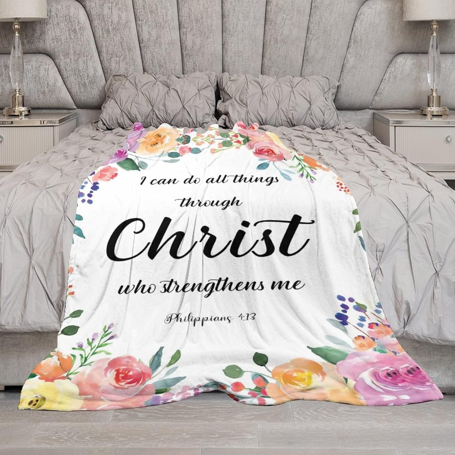 Manta de las Escrituras inspiradora, regalo religioso espiritual con versículo de la Biblia, mensajes positivos para oraciones, comodidad y cuidado,