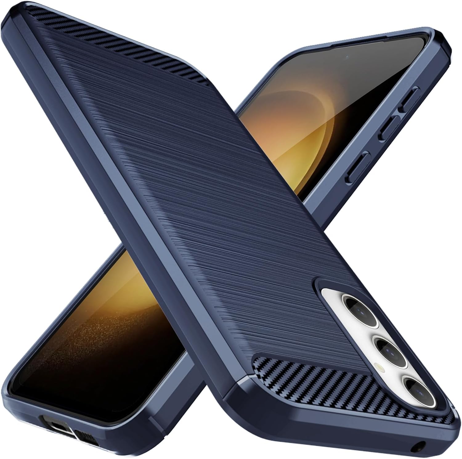 Osophter Funda para Galaxy S23-FE funda protectora de goma TPU flexible de absorción de golpes para Samsung Galaxy S23 FE funda de teléfono (azul
