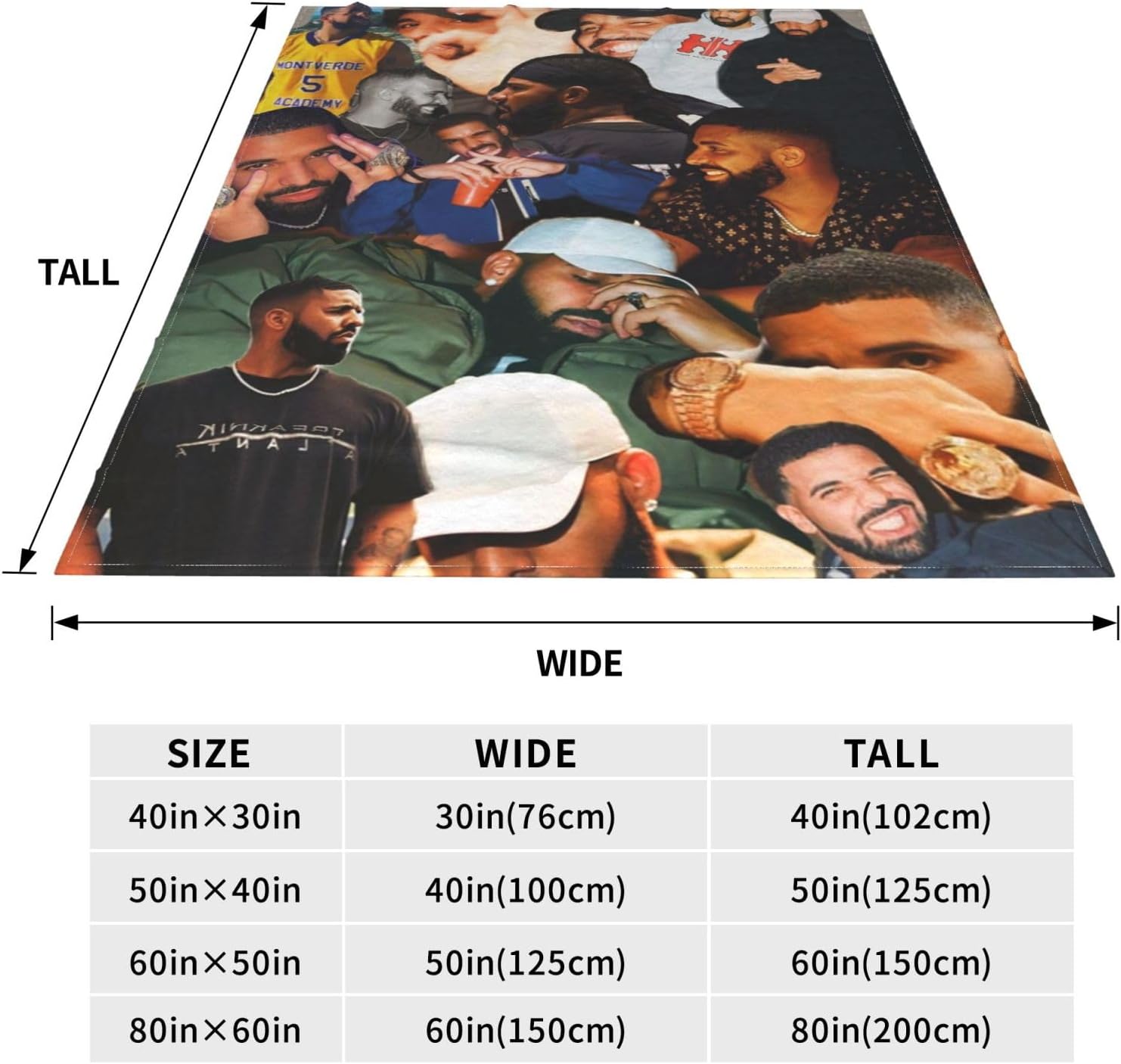 Manta de forro polar de franela ultrasuave, manta de collage de Drakes, manta cálida para todas las estaciones, ligera decoración del hogar, manta