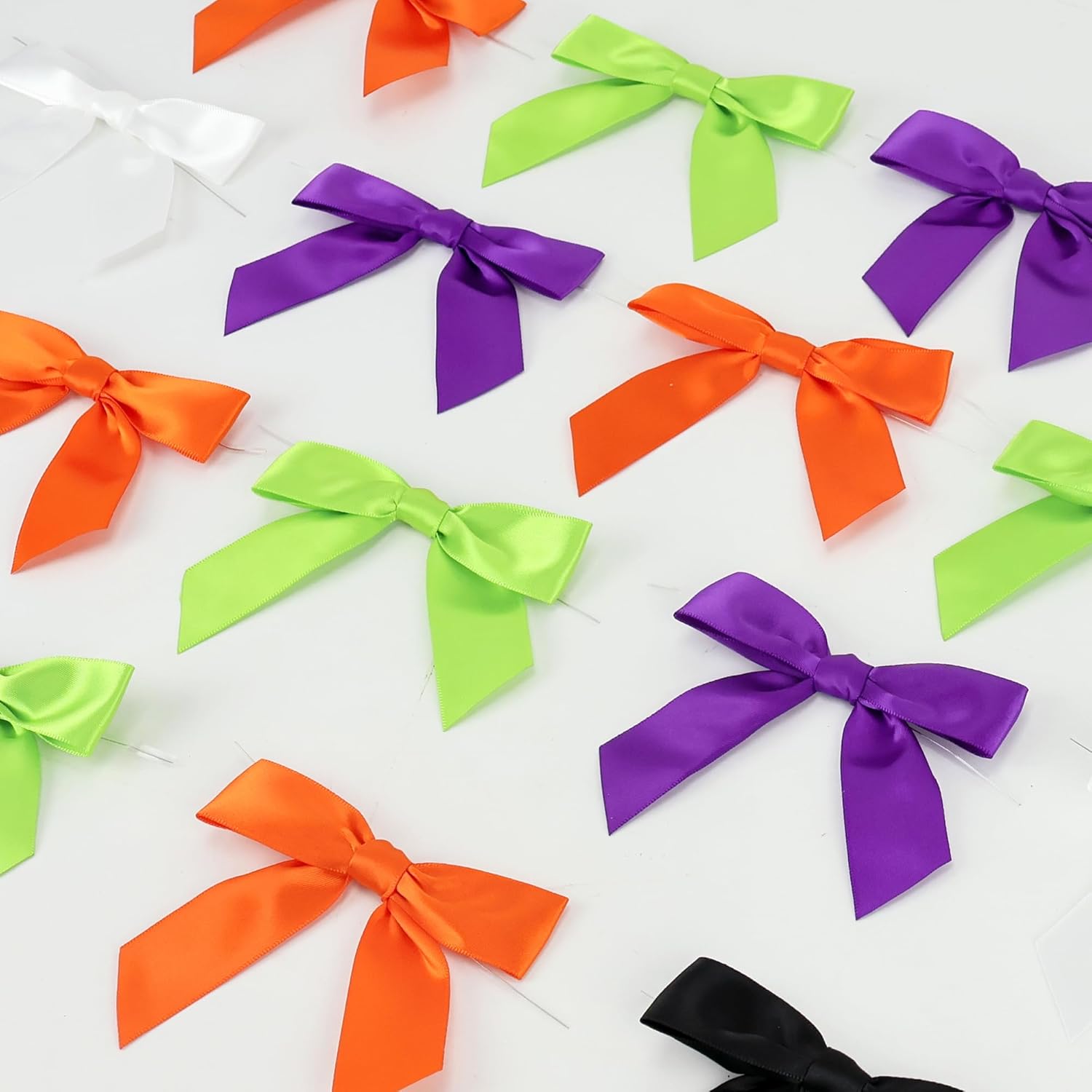 AIMUDI 5 lazos de lazo de satén prefabricados de 3.5 pulgadas para envolver regalos, lazos de regalo preatados para Halloween, decoración de otoño,