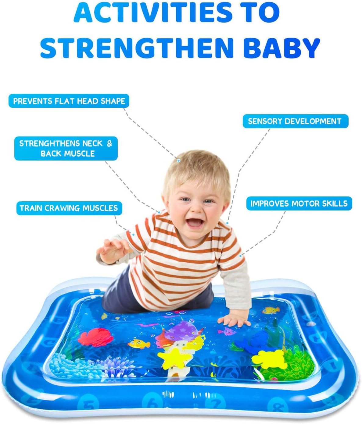 SEPHIX Juguetes para bebés de 0-3-6-12 meses, juguetes para bebés de 3 a 6 meses, tapete de agua boca abajo, artículos esenciales para recién