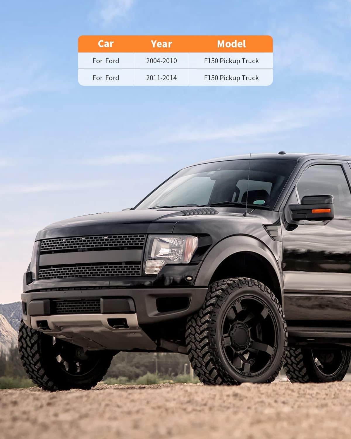 YISHUEE Espejo lateral de remolque con calefacción eléctrica para Ford 2004-2014 para camioneta F150, espejo de visión lateral izquierdo con señal