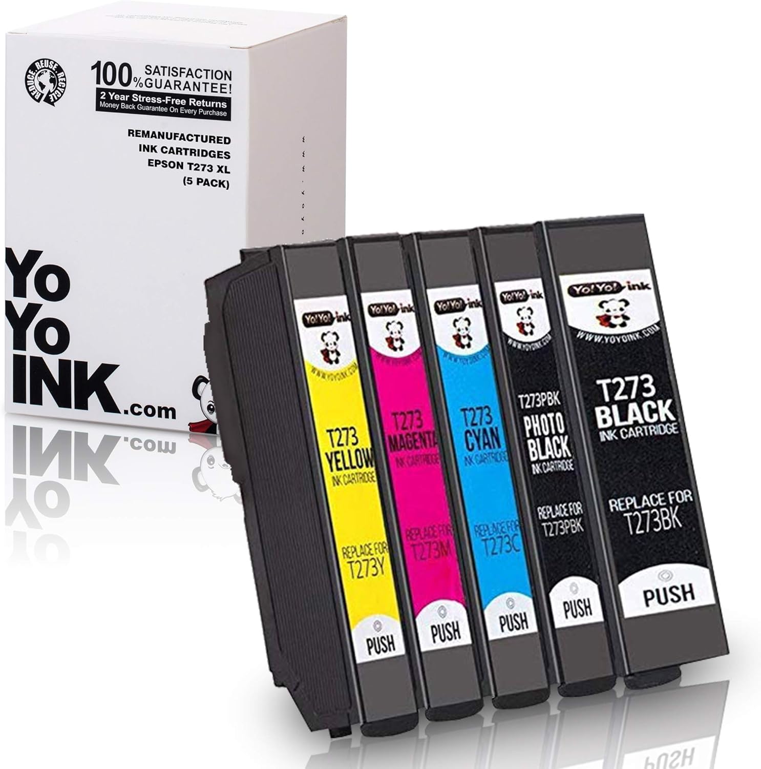 YoYoink Cartuchos de tinta remanufacturados de repuesto para Epson T273XL 273 XL (2 negros, 2 negros fotográficos, 2 cian, 2 magenta, 2 amarillos,