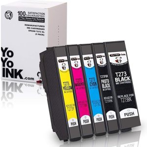 YoYoink Cartuchos de tinta remanufacturados de repuesto para Epson T273XL 273 XL (2 negros, 2 negros fotográficos, 2 cian, 2 magenta, 2 amarillos, YoYoink Cartuchos de tinta remanufacturados de repuesto para Epson T273XL 273 XL (2 negros, 2 negros fotográficos, 2 cian, 2 magenta, 2 amarillos,