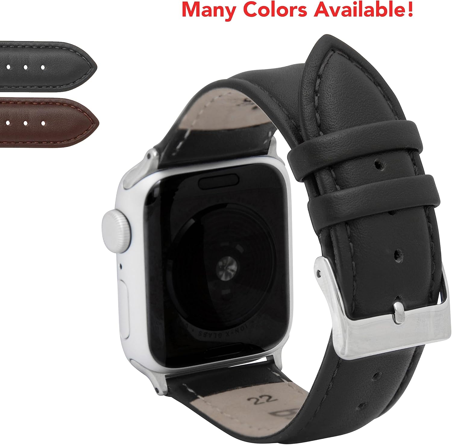 Bandini Correas clásicas de cuero para Apple Watch Band para mujeres y hombres de 1.61 pulgadas, 1.57 pulgadas, 1.49 pulgadas, correa acolchada de