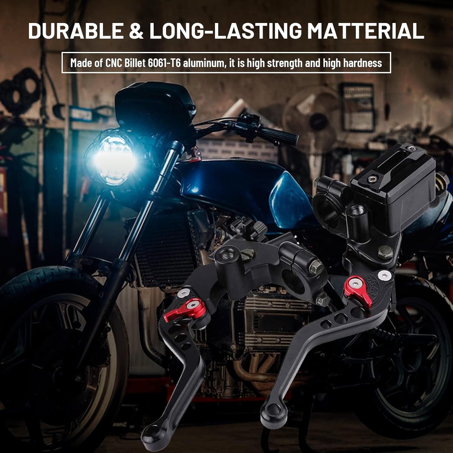 Juego universal de 1 par de manillar de motocicleta de 78 pulgadas de 0.866 in, palanca de embrague de cilindro maestro ajustable, compatible con