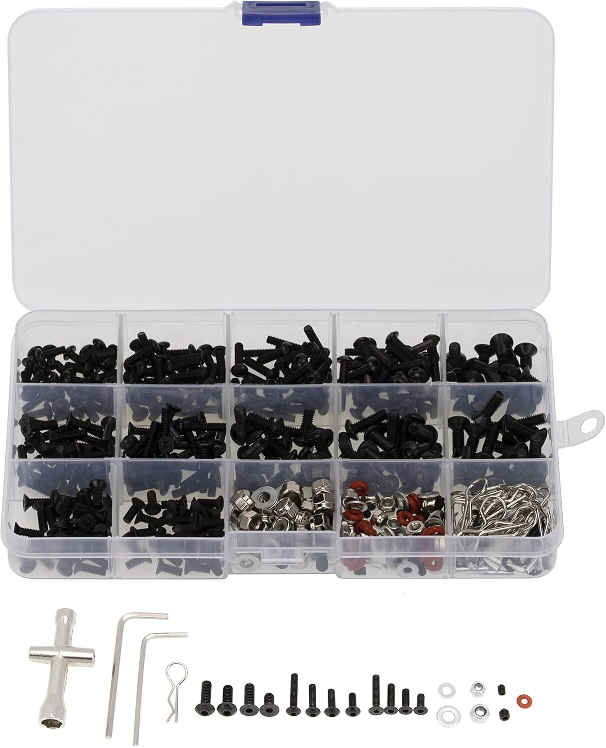 MEUS RACING Juego de tornillos universales RC de 603 piezas, juego surtido de tornillos, sujetadores de hardware para Axial Redcat HPI Arrma Losi 15
