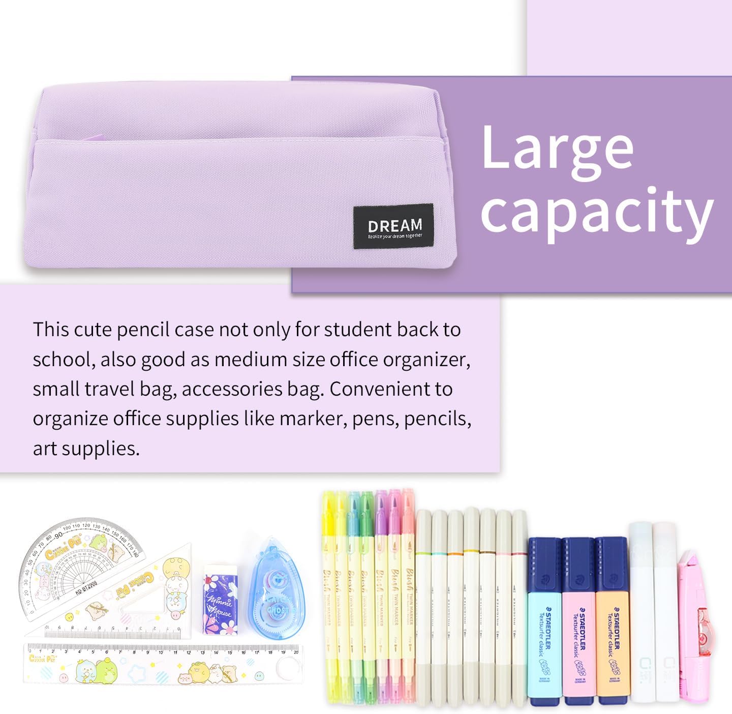 Gaogical Estuche pequeño para lápices, bonito estuche estético para estudiantes, niños, niñas, adolescentes, suministros de papelería de regreso a