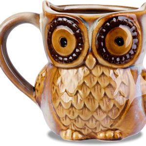 Berry President Taza de café con búho, taza de café de cerámica matutina, taza de té para oficina y hogar, apta para lavavajillas y microondas (12 Berry President Taza de café con búho, taza de café de cerámica matutina, taza de té para oficina y hogar, apta para lavavajillas y microondas (12