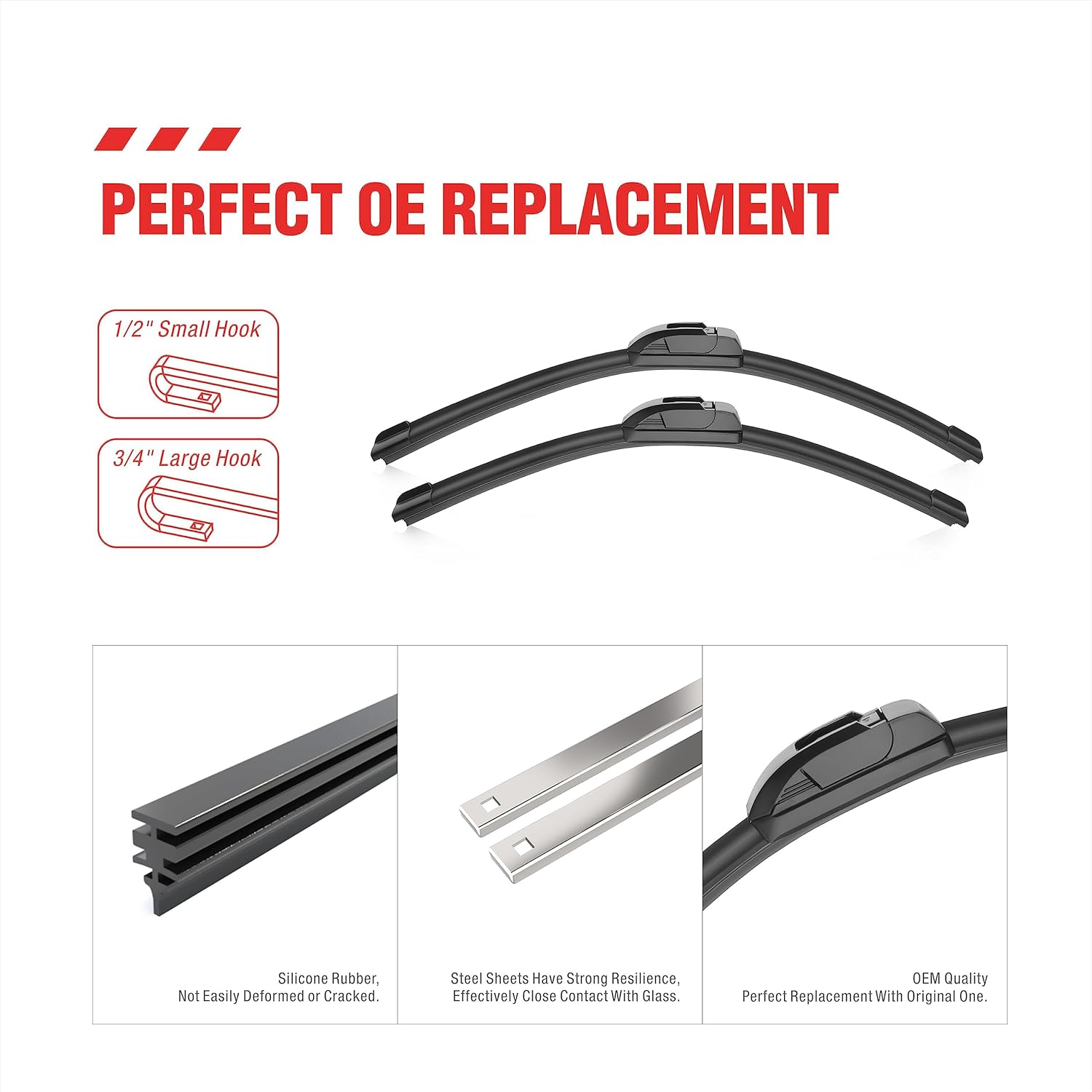 Limpiaparabrisas de repuesto de 24 pulgadas + 14 pulgadas para Mazda Cx-5 Cx-9 2021 2020 2019 2018 2017 con limpiaparabrisas trasero (juego de 3)