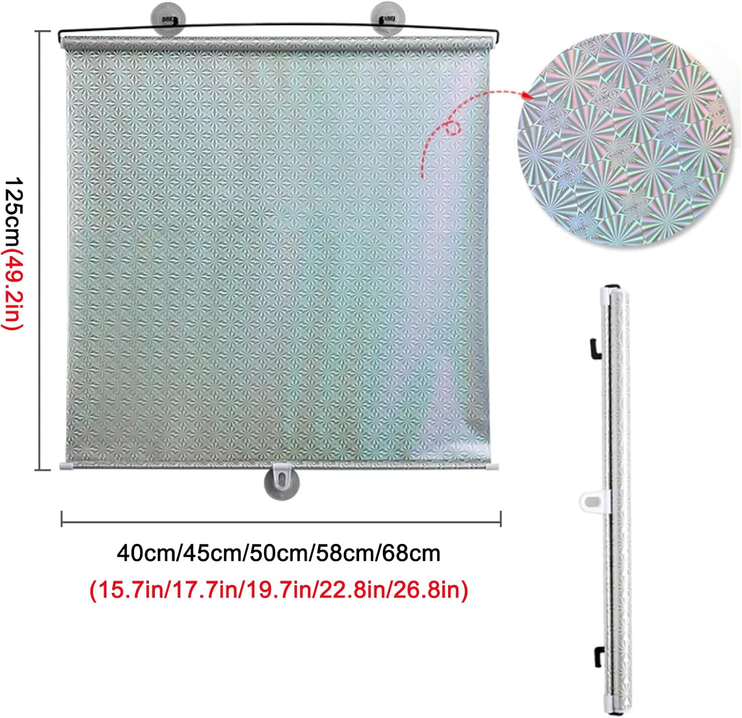 Persianas enrollables opacas temporales con ventosas, pantalla de privacidad ajustable con aislamiento térmico, cortina de ventana portátil