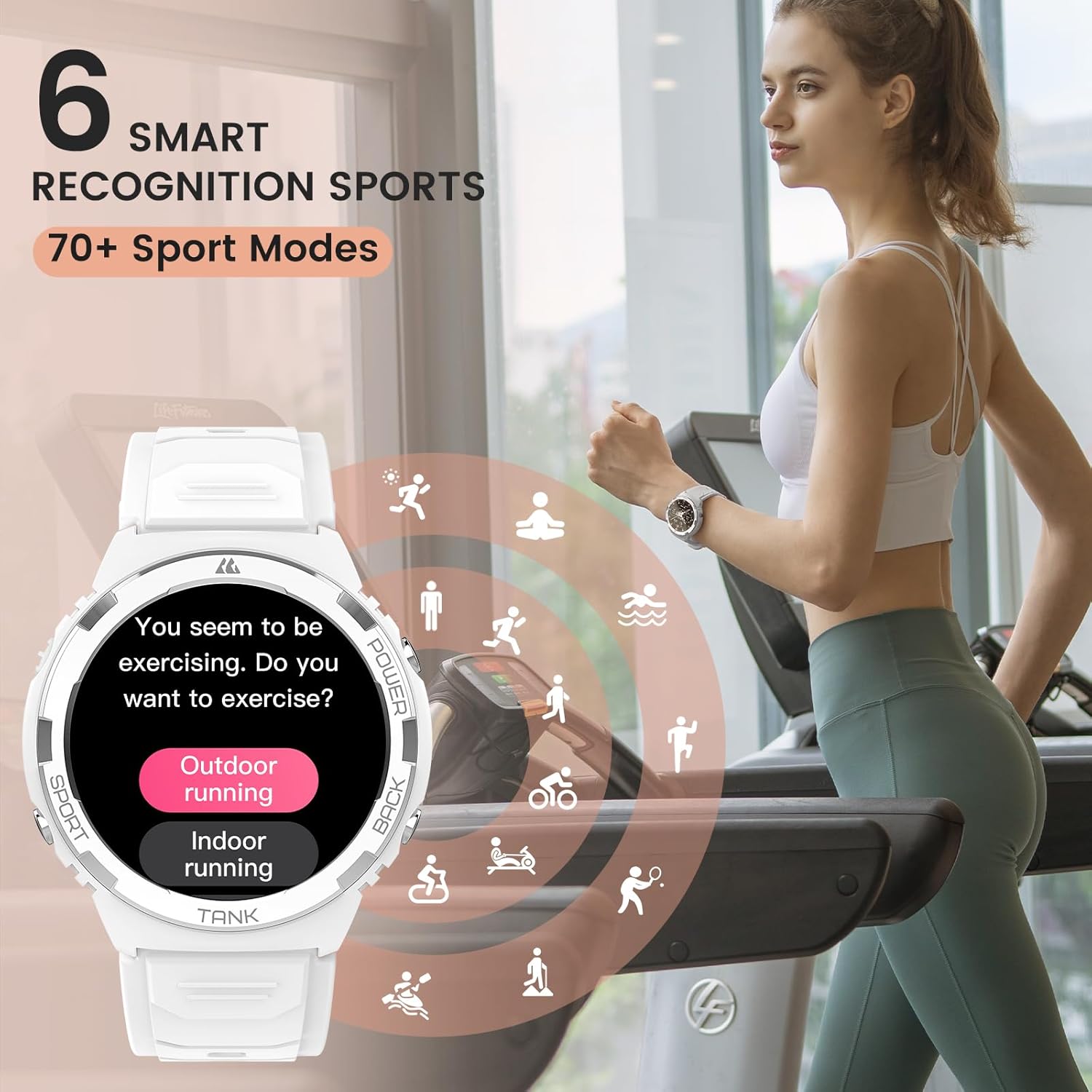 AMAZTIM Relojes inteligentes para mujer, rastreador de actividad física más ligero con resistencia al agua de 5 ATM, contestarllamadas, pantalla
