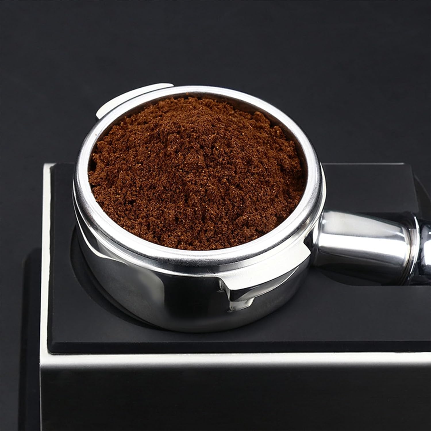 Portafiltro de acero inoxidable de 2.283 in con 2 orejas, soporte de filtro desmontable, pieza de repuesto perfecta para cafetera, mejora el