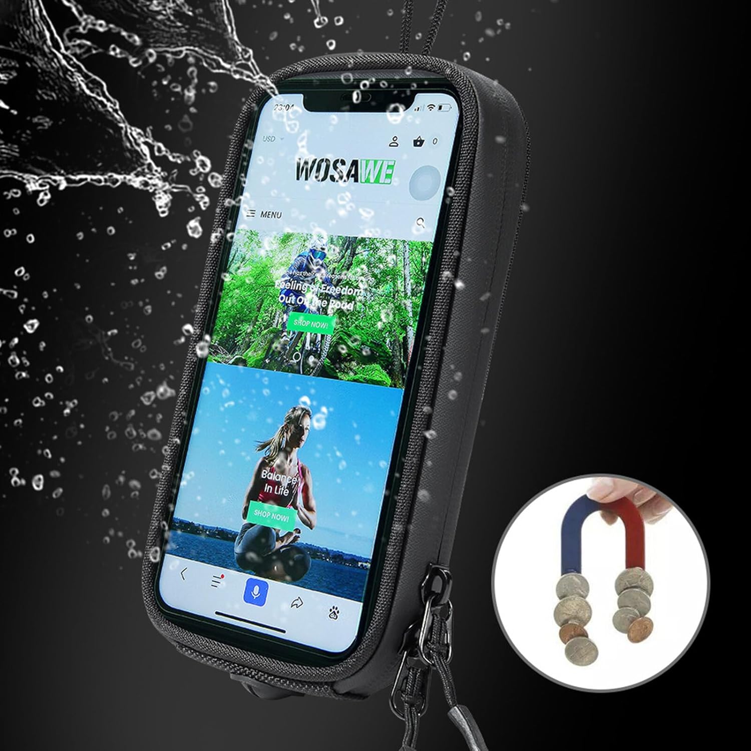 Rehomy – Funda magnética para teléfono de motocicleta, resistente al agua, gasóleo, combustible, bolsa con 7 pantallas táctiles claras