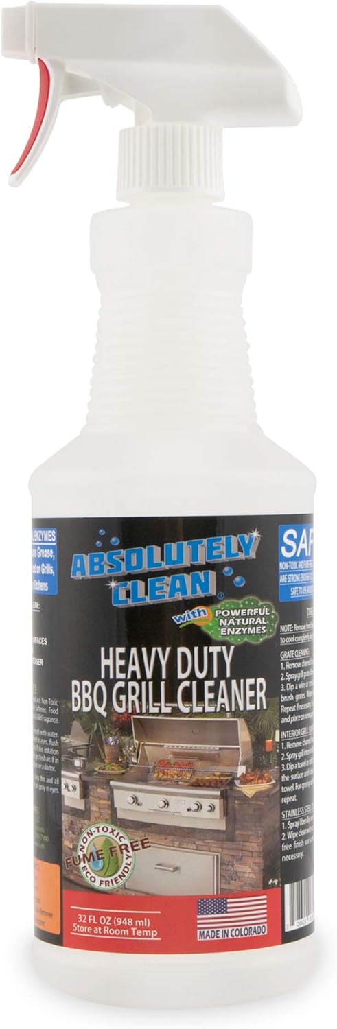Absolutely Clean Funciona muy bien como spray limpiador de parrilla. Fuerza profesional, fórmula enzimática natural, acción rápida, libre de humos,