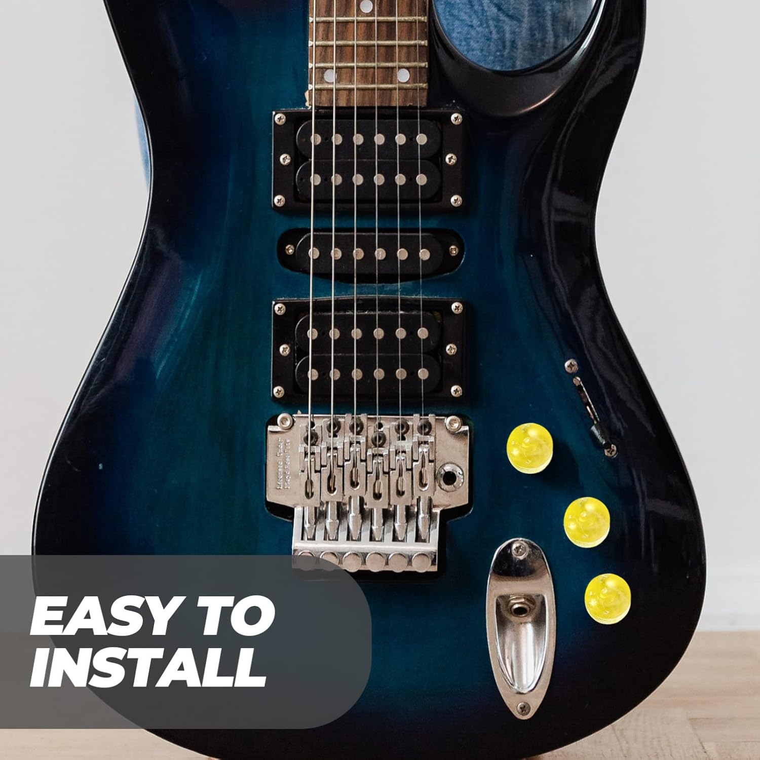 FOMIYES Perillas negras musicales, 3 pomos giratorios para guitarra, perillas de control de potenciómetro de guitarra eléctrica, 1 juego de pomos de
