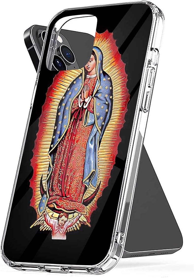 Funda para teléfono de Nuestra Señora de Guadalupe Virgen María compatible con iPhone 11, 12, 13, 14, 15 Pro Max 13 Mini XR SE 2022 X Xs 6 7 8 Plus