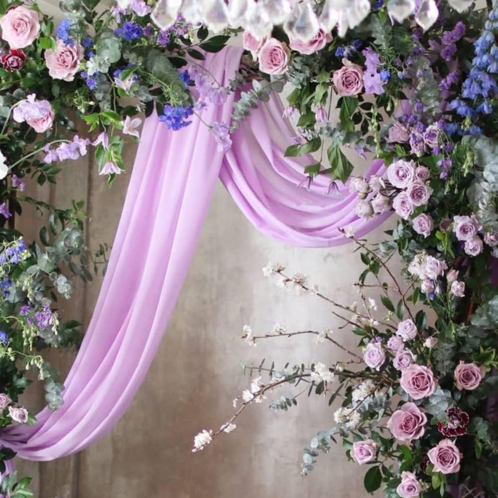 The Yard – Tela de gasa color lila de 10 yardas, tela transparente de color sólido para bodas, eventos, drapeado, vestido de arco, costura,