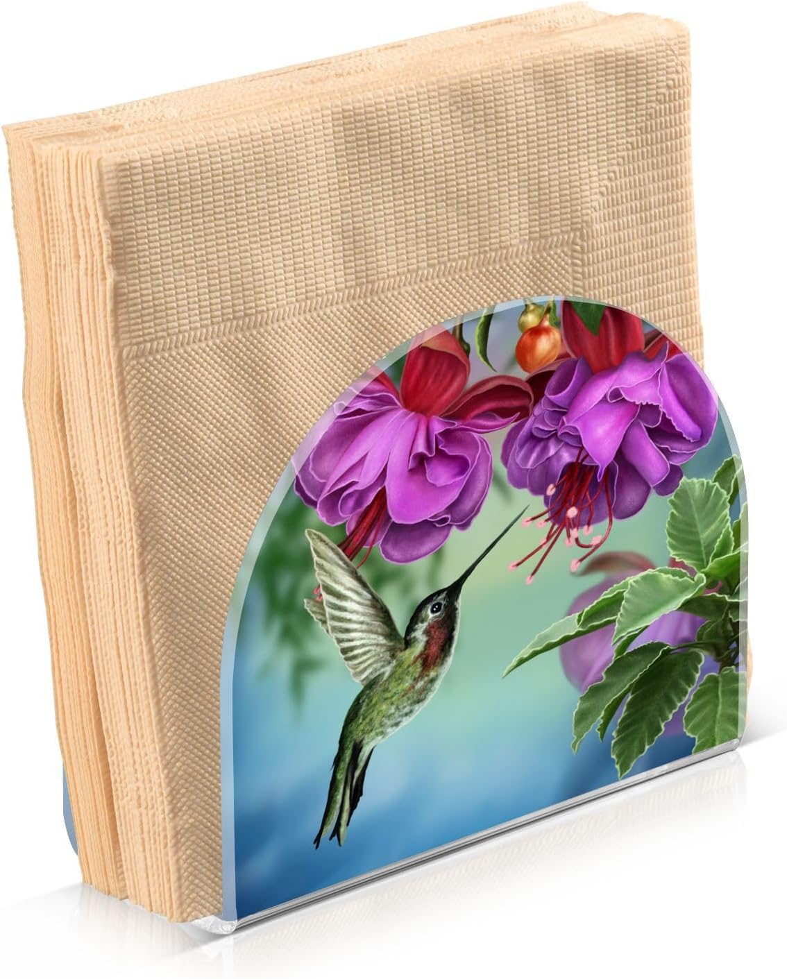 Servilleteros de acrílico transparente para mesas de colibríes, dispensador de servilletas de pie para cocina, mesa de comedor, dispensador de papel