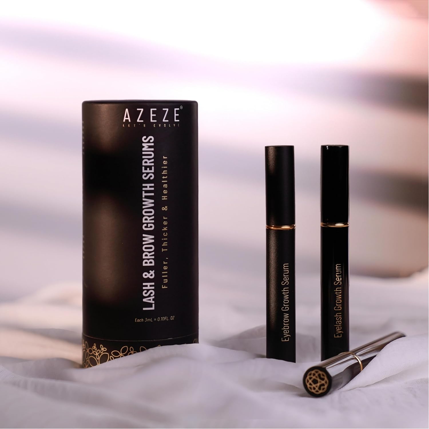 Azeze Set de suero para el crecimiento de pestañas y cejas, suero para cejas y pestañas para crecimiento y grosor de pestañas y cejas