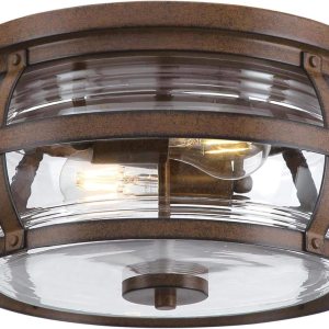 Westinghouse Lighting 6112600 Weatherby – Lámpara de techo empotrada con dos luces para exteriores, 14 pulgadas, acabado de madera de granero, Westinghouse Lighting 6112600 Weatherby – Lámpara de techo empotrada con dos luces para exteriores, 14 pulgadas, acabado de madera de granero,