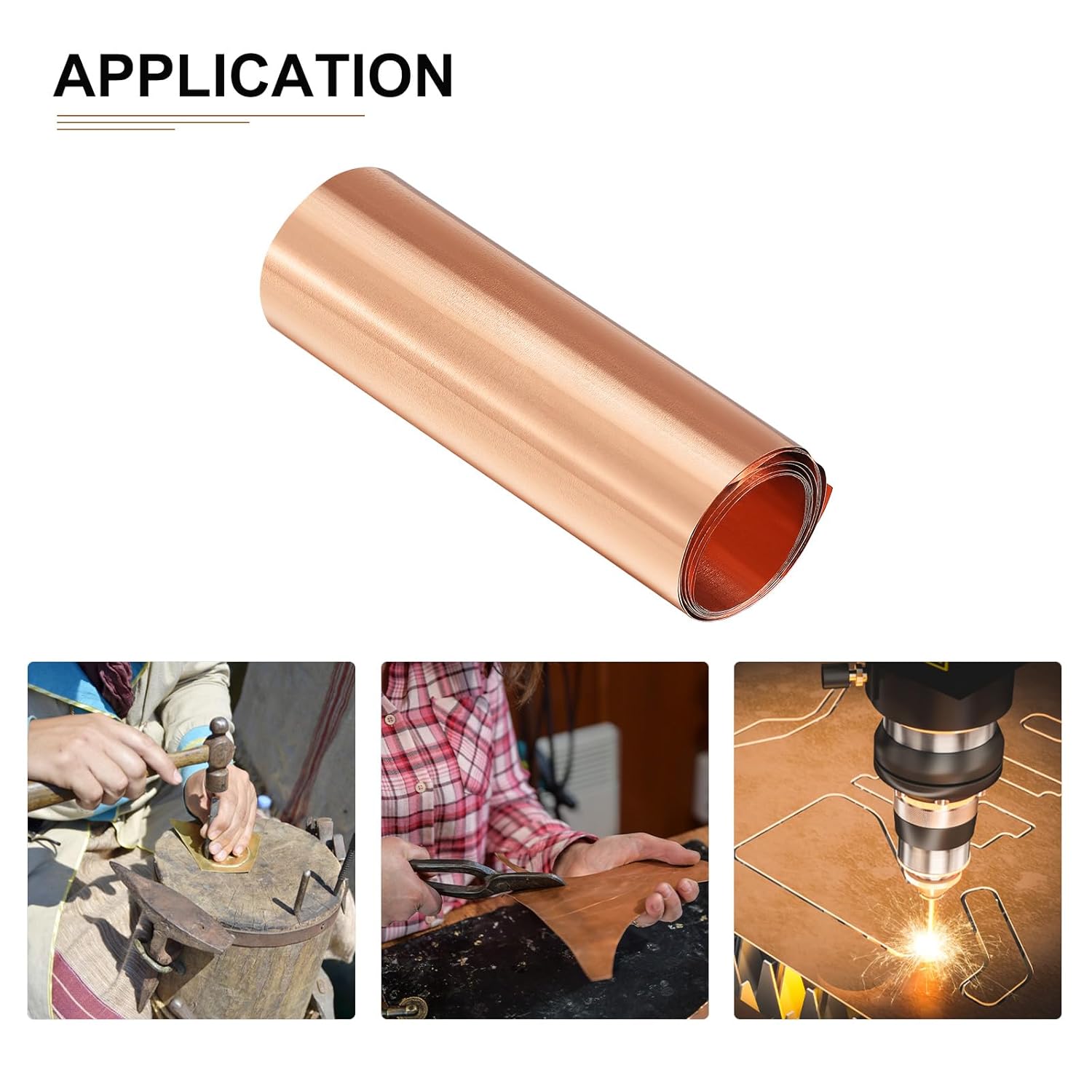 DTGN Hojas de cobre puro de 39.370 x 3.937 x 0.000 in (LxWxT) – 1 paquete – Buenas para hacer piezas de maquinaria – placas de cobre de metal