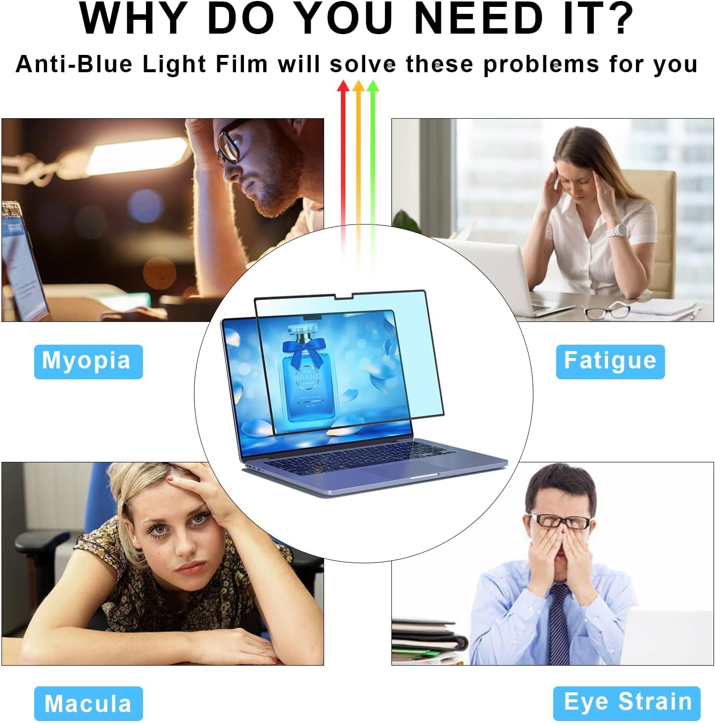 PYS Protector de pantalla para MacBook Air de 15 pulgadas, antiluz azul, protector de pantalla mate extraíble compatible con MacBook Air 20242023 de