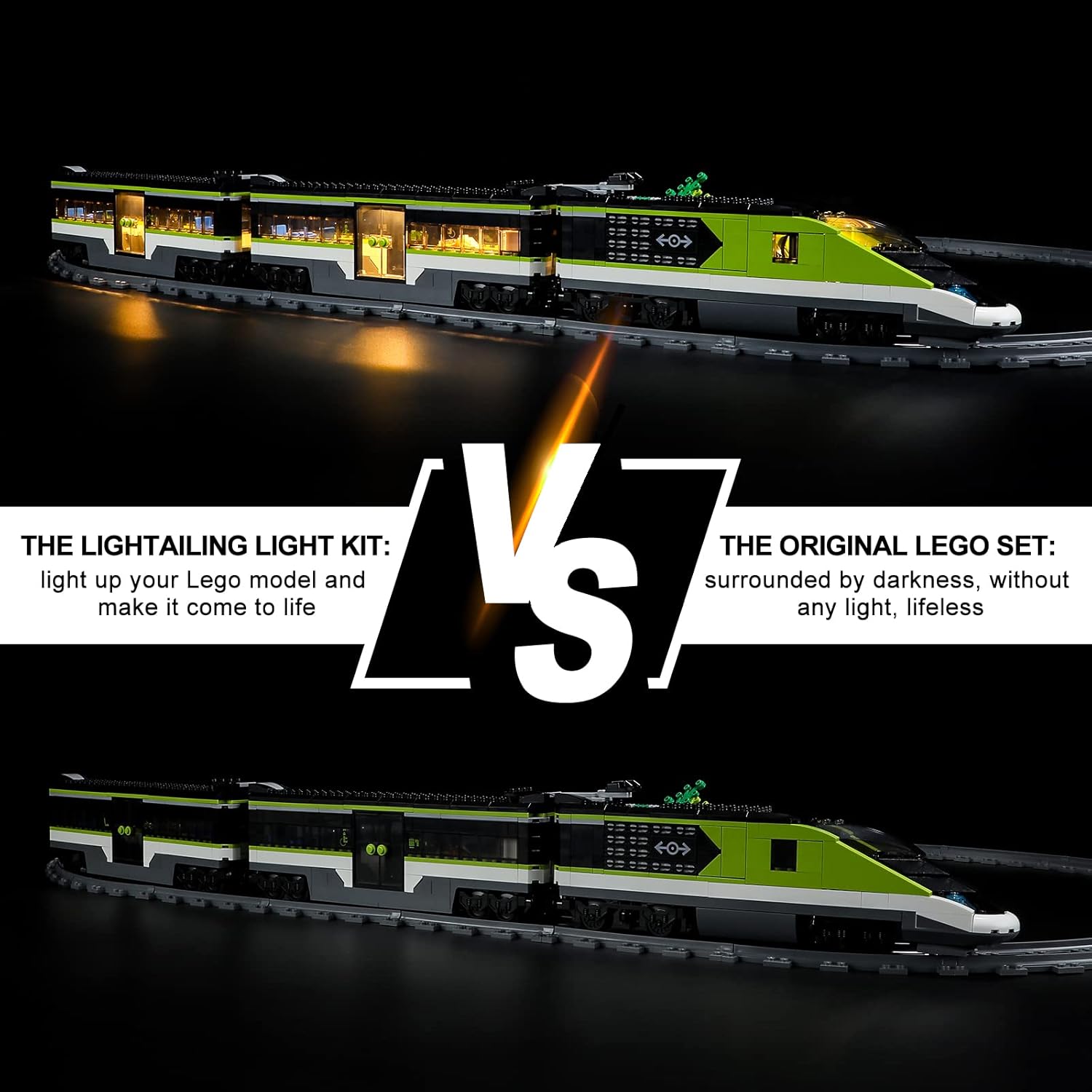 LIGHTAILING Kit de iluminación LED para Lego- 60337 Express Passenger-Train Modelo de bloques de construcción – Juego de luces LED compatible con el
