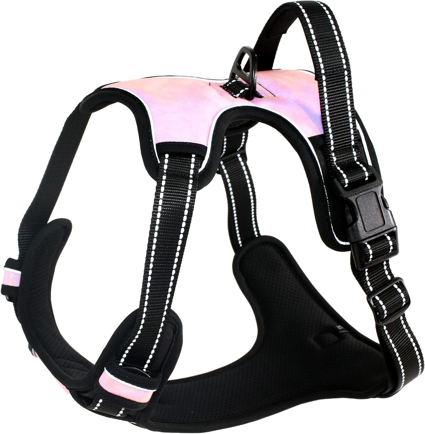 Arnés para perros medianos, grandes y pequeños, sin tirones, fácil de poner, chaleco de seguridad de cuero ligero para perro, clip frontal, arnés