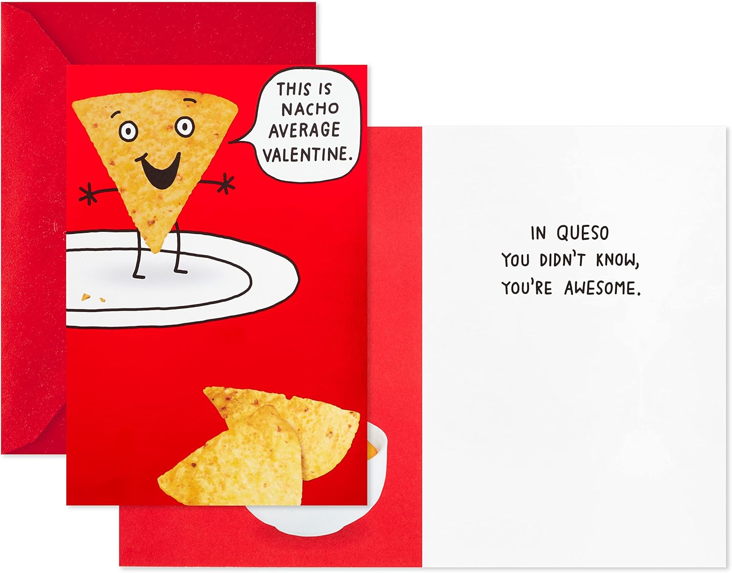 Hallmark Shoebox – Paquete de 2 tarjetas divertidas para el día de San Valentín (Dinosaurio, Nachos)