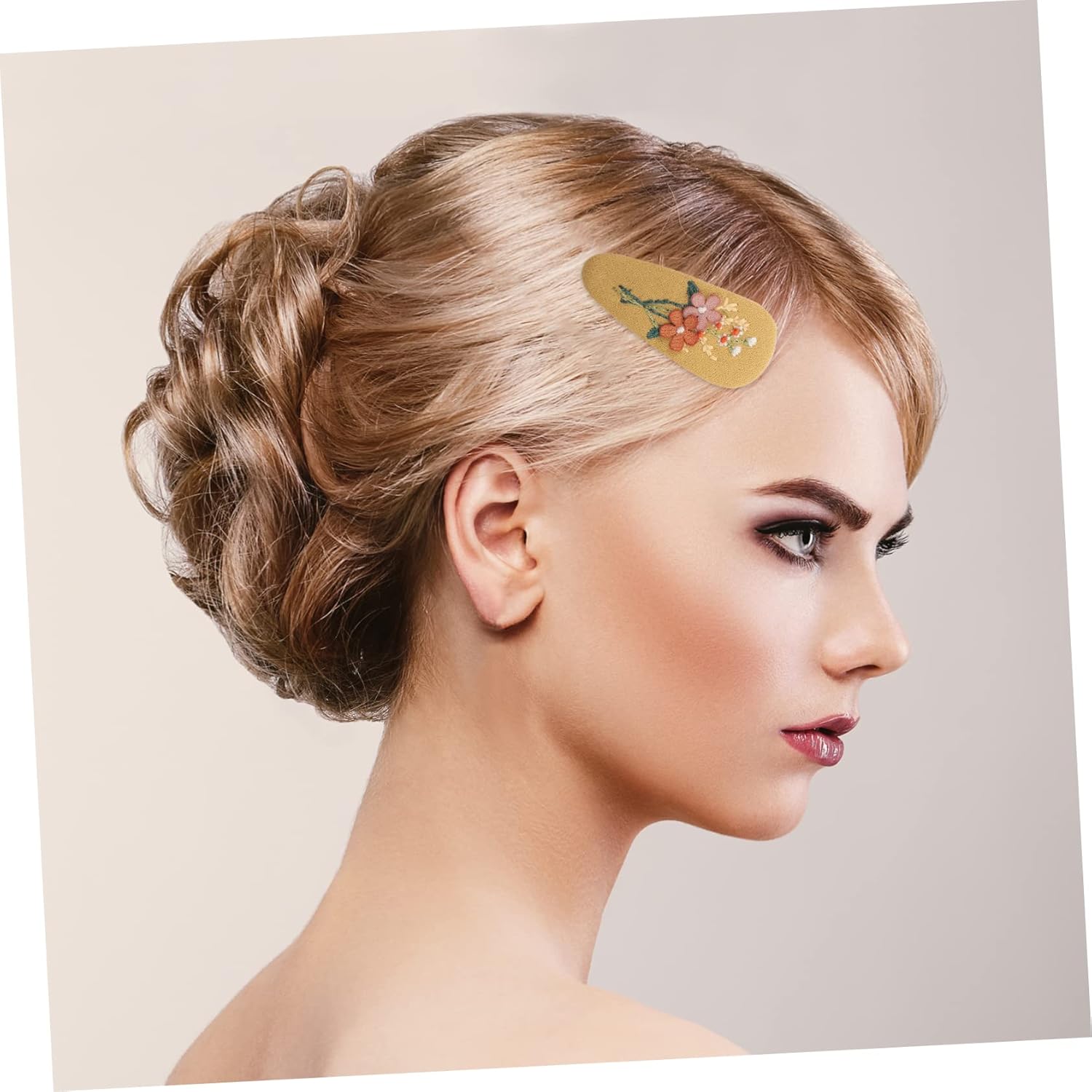 Abaodam 2 pares de pasadores para el pelo de niña, pinzas para el cabello para pasadores para cabello fino, vintage snap bang tela flor horquilla