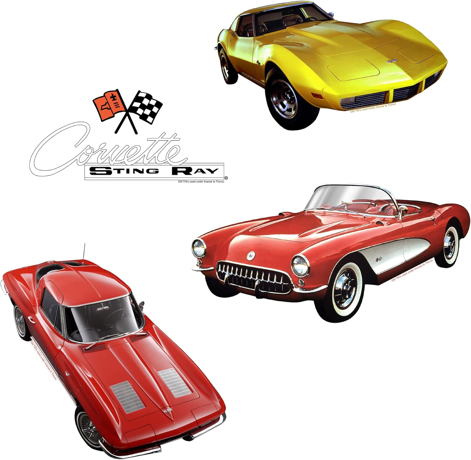 Chevrolet Corvette – Paquete variado de calcomanías grandes para automóvil, para laptop, botella de agua, álbumes de recortes, tableta, monopatín,