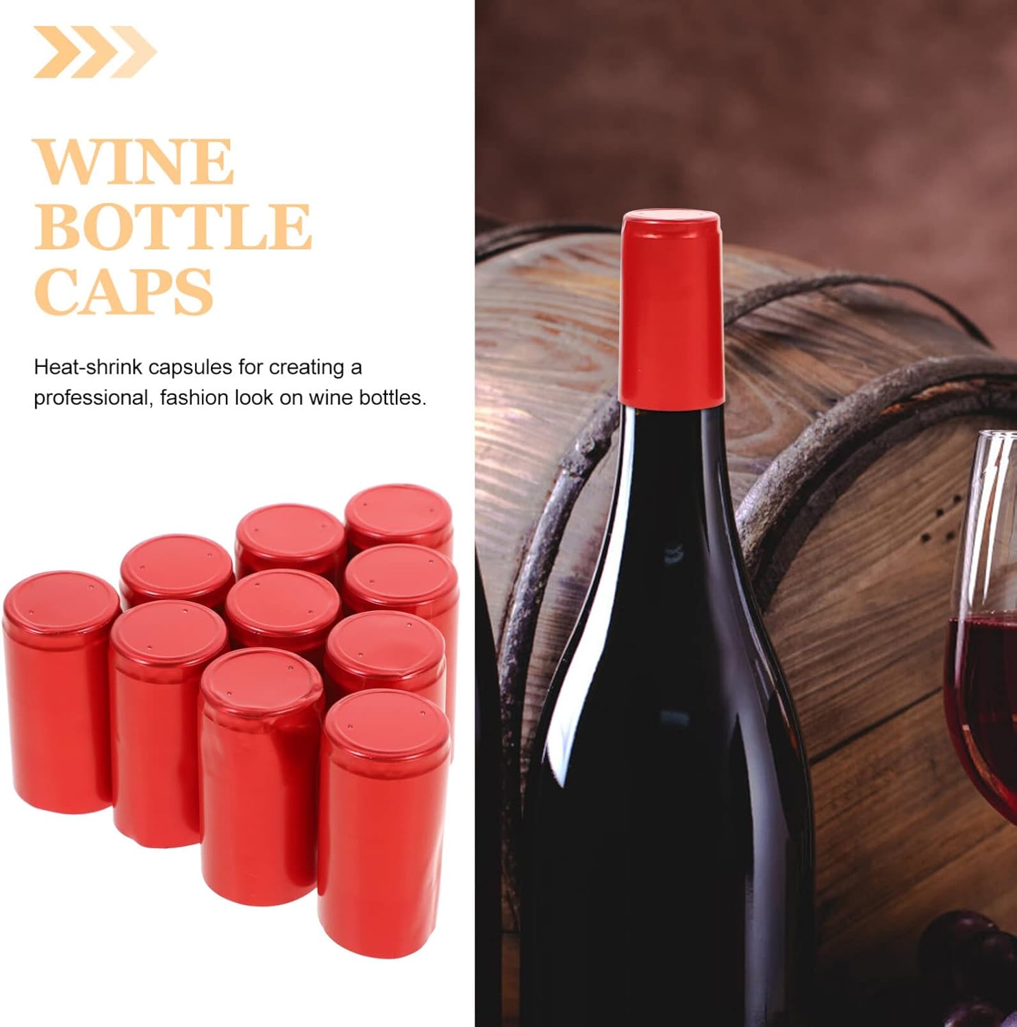 Luxshiny 10pcs Pvc Termoencogimiento Cápsulas Con Lágrima Vino Envoltura Botella Cápsulas Shrink Cap para Bodegas y Uso en el Hogar Rojo