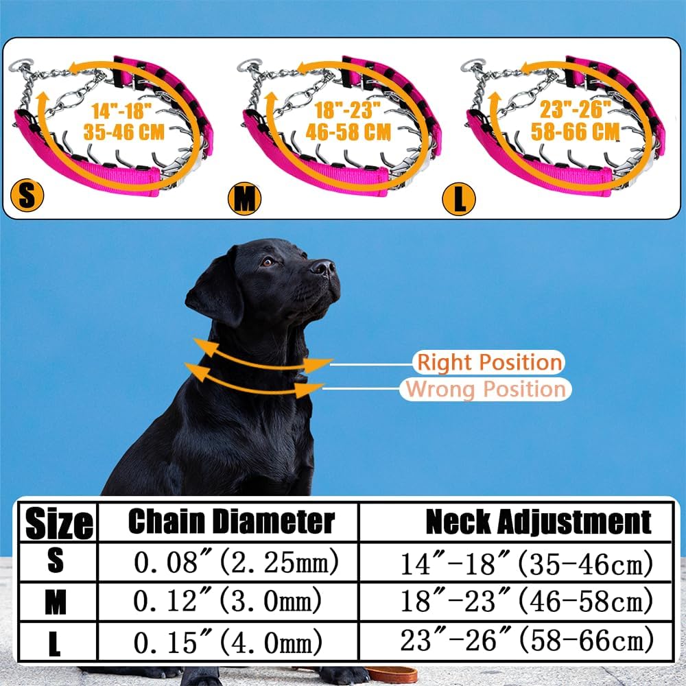Collar de cadena para perro, con diseño de hebilla de seguridad, masticable duradero de acero inoxidable para perros pequeños, medianos y grandes