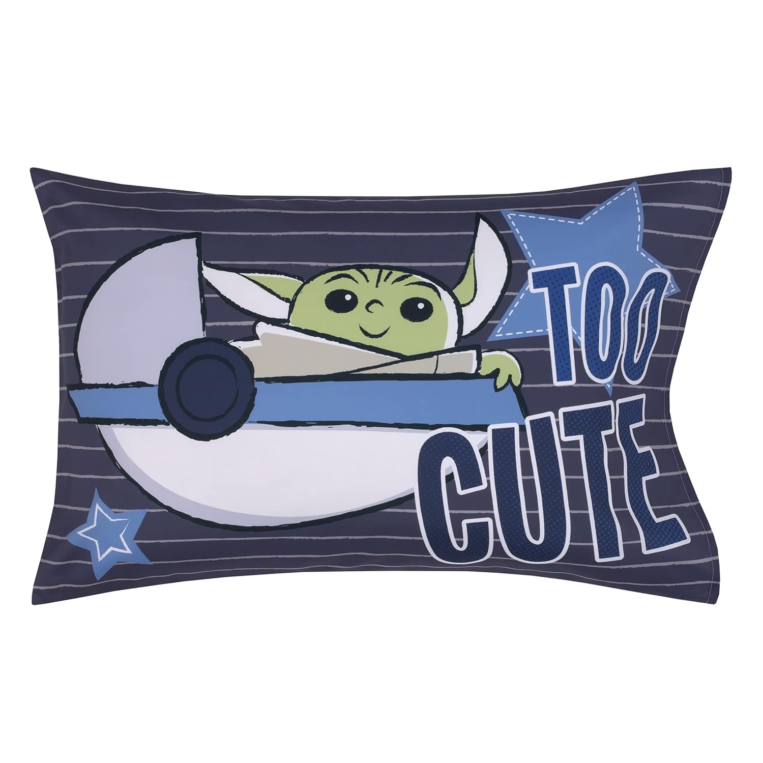 NoJo Star Wars The Child Cutest in The Galaxy – Juego de sábanas infantiles de Grogu y Hover Pod de 2 piezas, sábana bajera ajustable y funda de