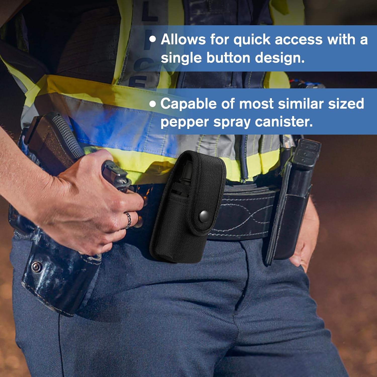 FINPAC Funda moldeada para aerosol OCMace, bolsa de spray de pimienta con solapa superior MK3 MK4 Soporte para recipiente con botón a presión para